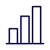 an icon of a bar chart showing growth